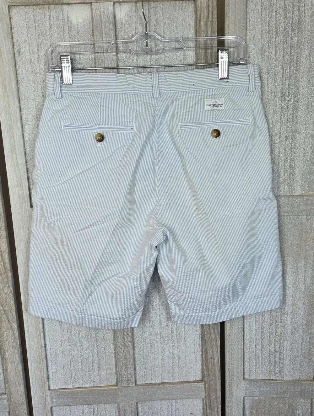 Vineyard Vines Seersucker Pinstripe Breaker Shorts Size 30 Blue/White Preppy